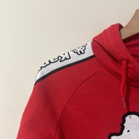 • KAPPA • Men’s LOGO TAPE DAPET HOODIE Red / White / Black Small - Picture 4 of 5
